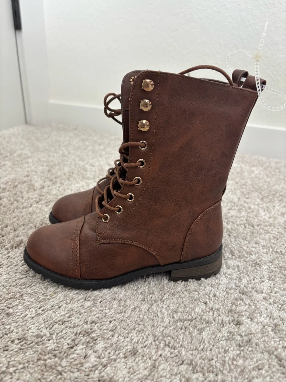 NEW Girls Brown Lace-Up Boots